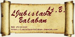 LJubislava Balaban vizit kartica